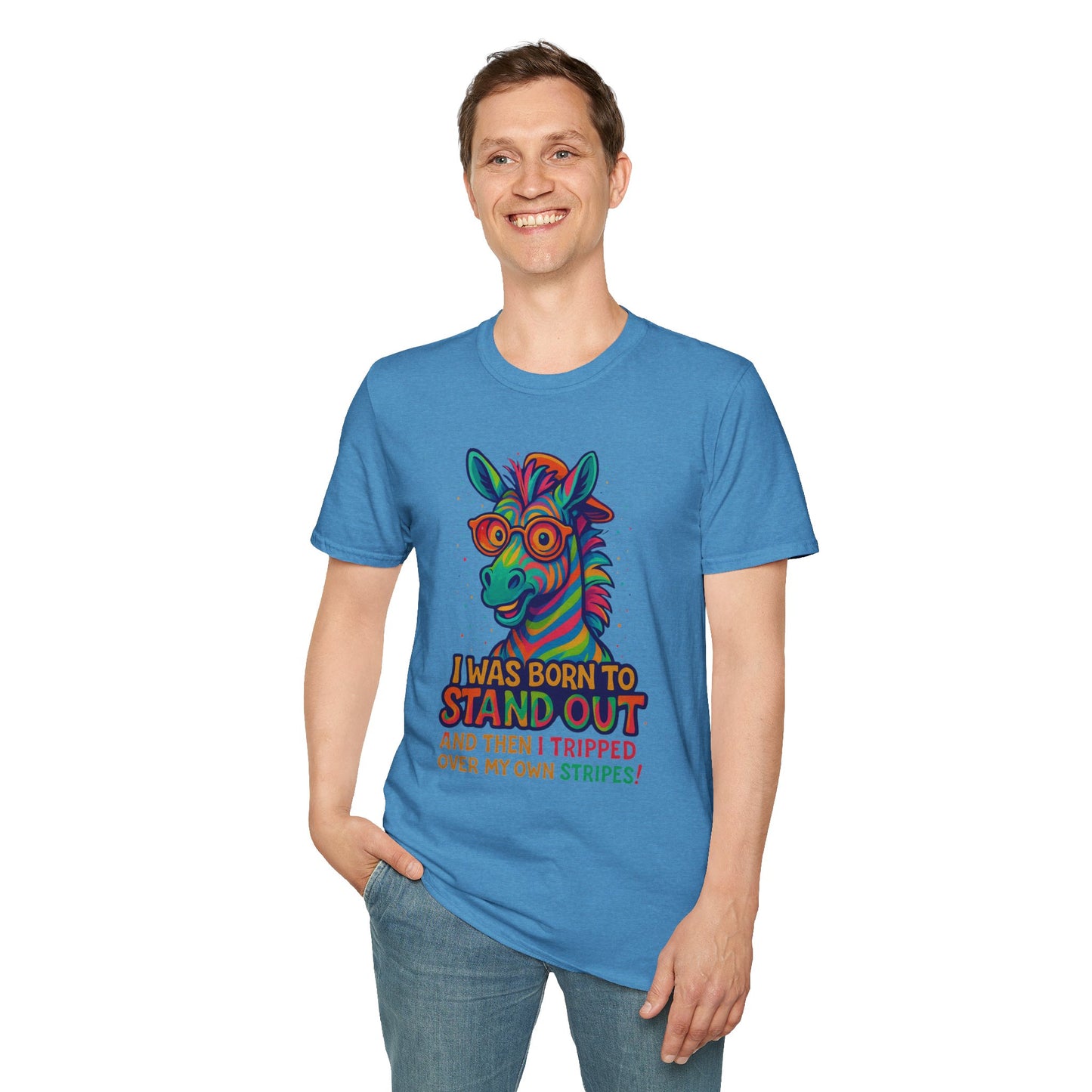 Zebra Logic: Black, White & a Bit Twisted Unisex Softstyle T-Shirt