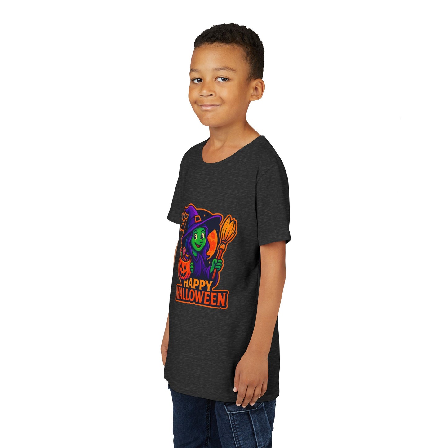 🧙♀️Happy Halloween, Little Witch! Youth Short Sleeve Tee