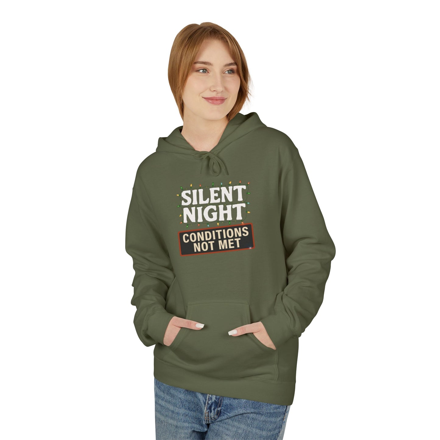 Silent Night – Conditions Not Met Holiday Unisex Midweight Softstyle Fleece Hoodie