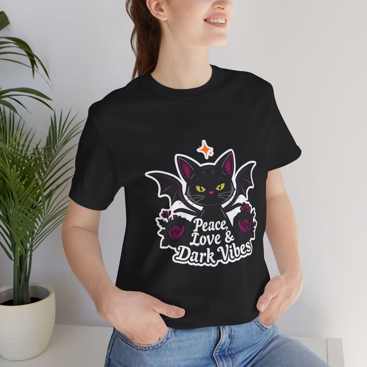 π€ Bat Cat Energy Goth Collection Unisex Jersey Short Sleeve Tee