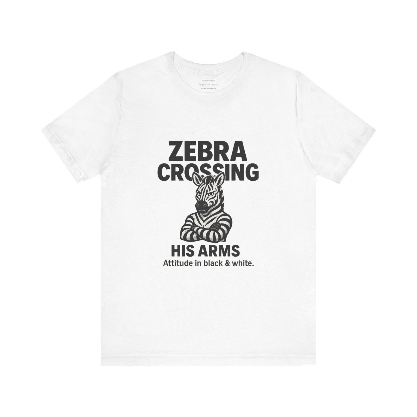 π€ Attitude in Black & White β Zebra Edition Unisex Jersey Short Sleeve Tee