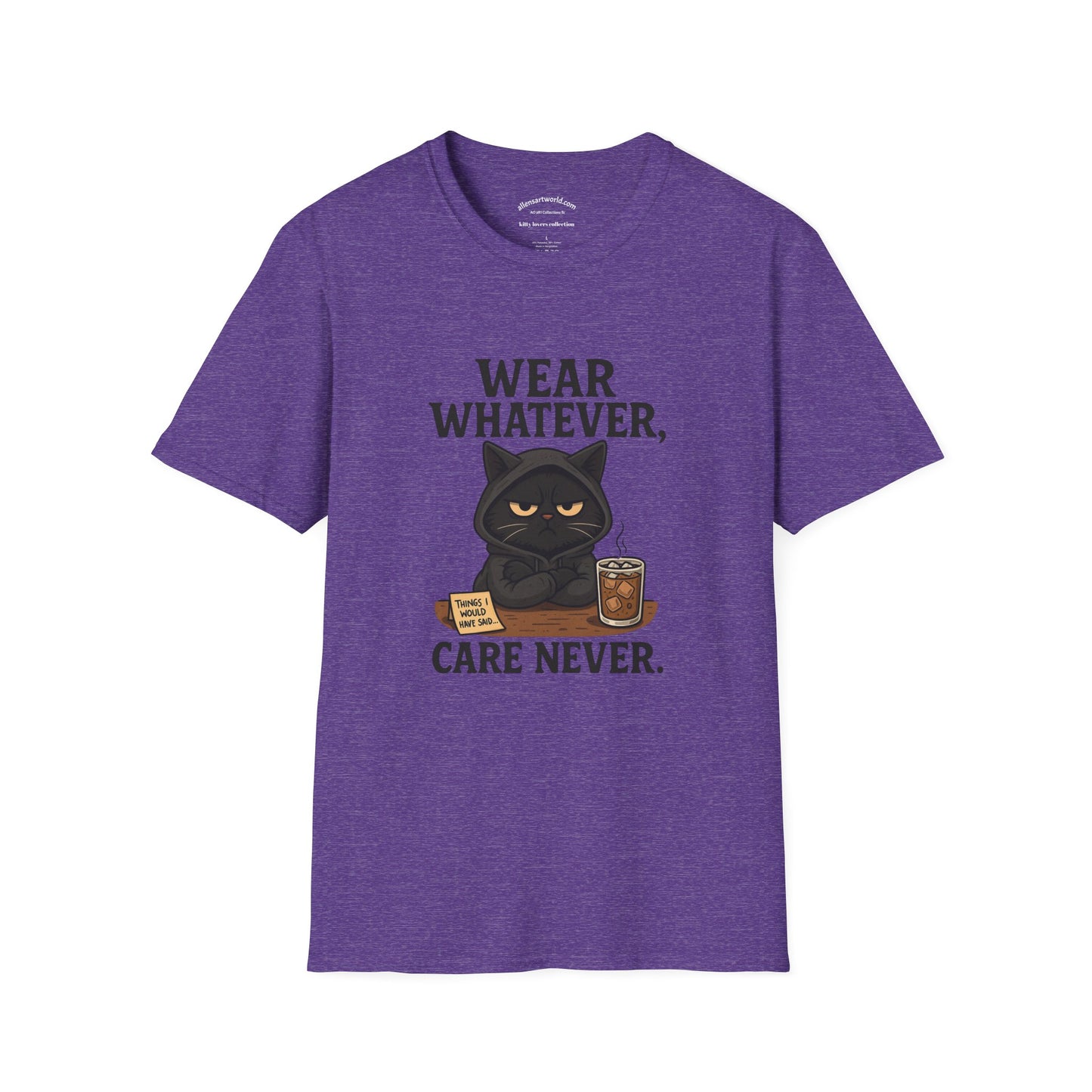 Wear Whatever, Care Never – Lovely’s Mood Unisex Softstyle T-Shirt