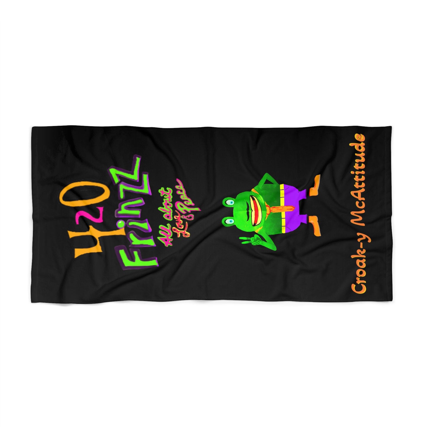 Croak-y McAttitude 420 frinzz Beach Towel