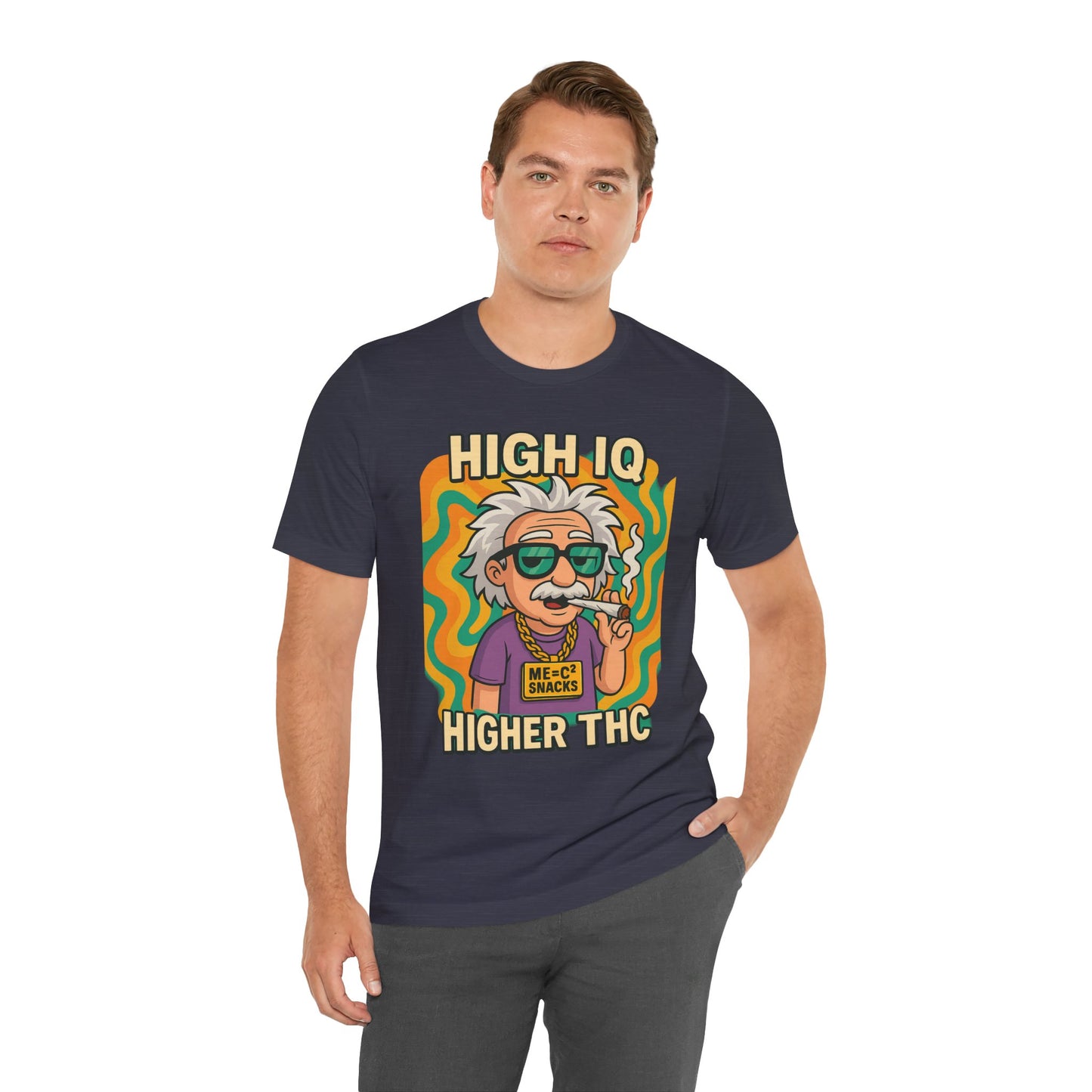 Einstoned Theory — High IQ, Higher THC Unisex Jersey Short Sleeve Tee