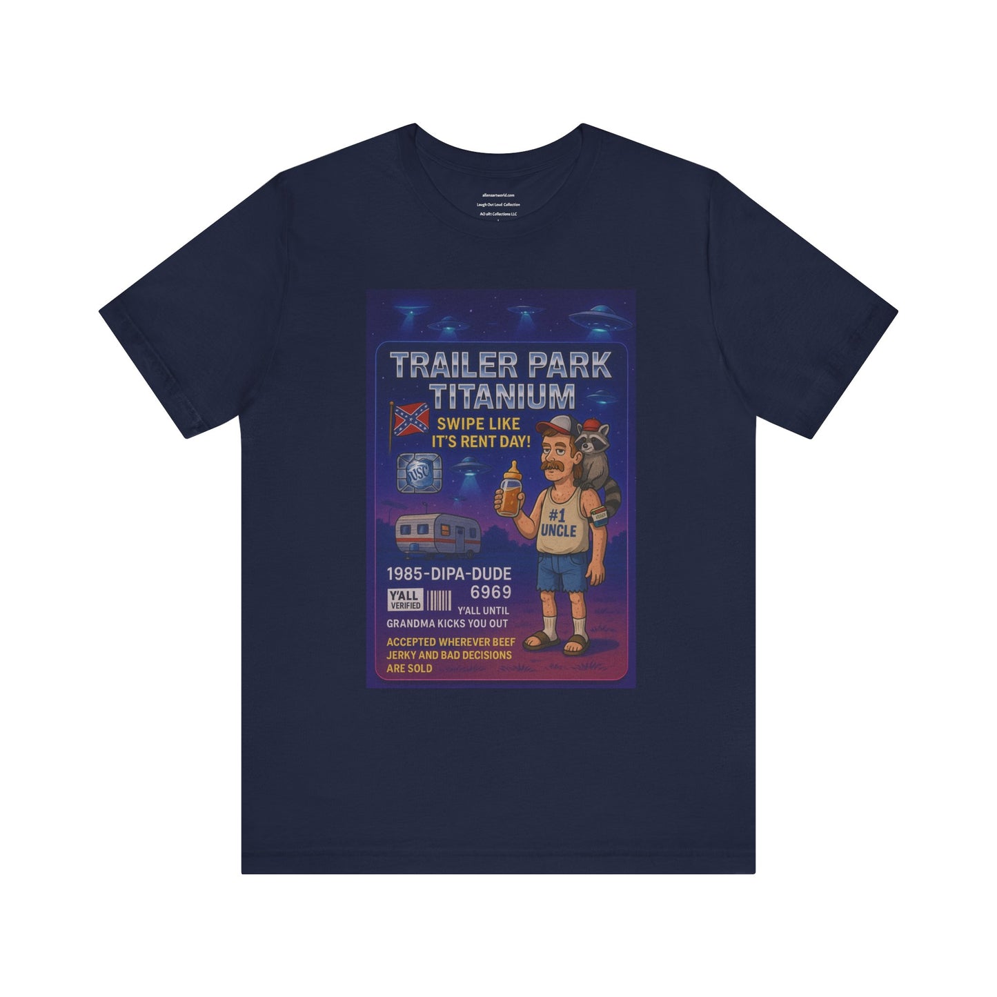 Trailer Park Titanium: Swipe Like It’s Rent Day! Unisex Jersey Short Sleeve Tee