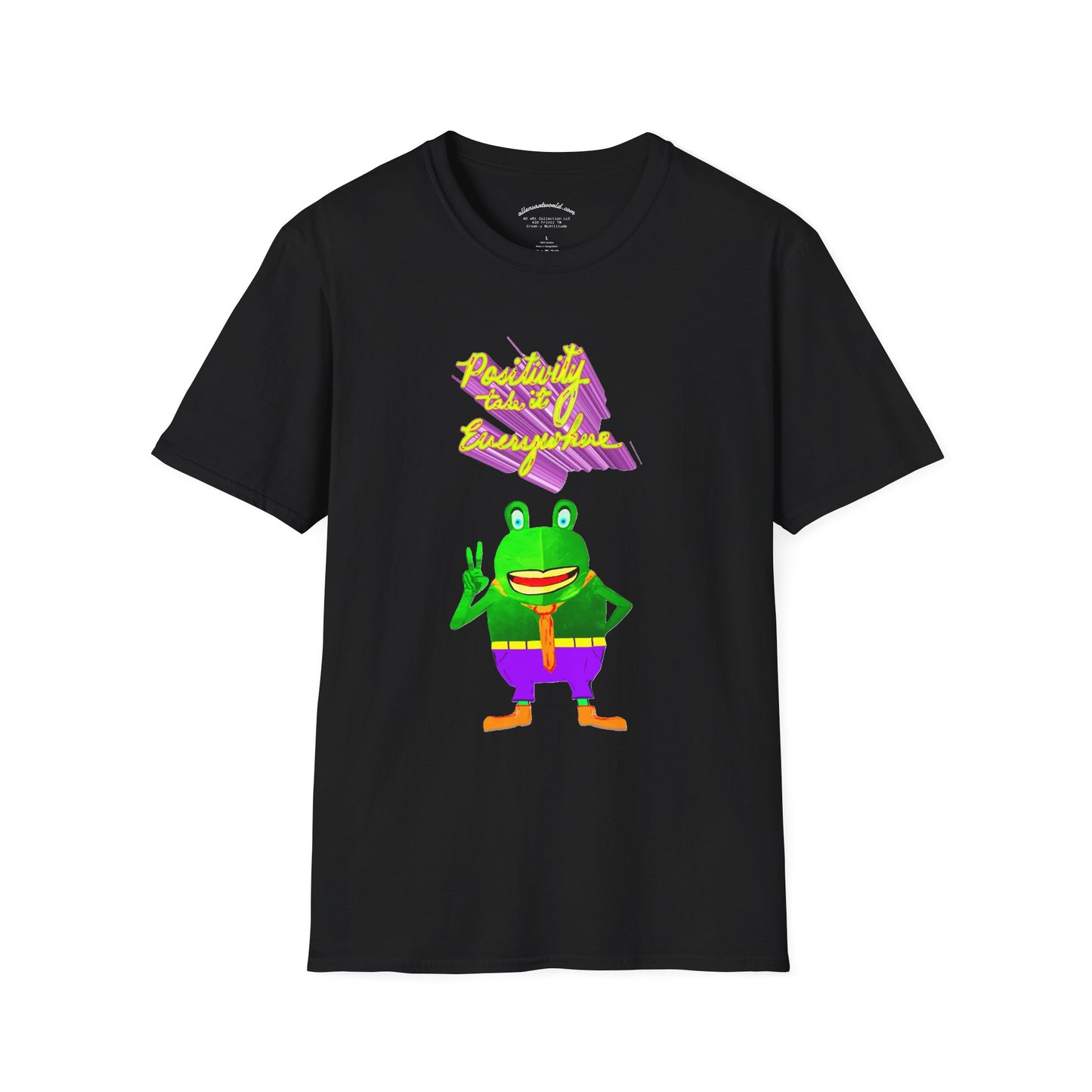 Croak-y McAttitude Take Positivity Everywhere Unisex Softstyle T-Shirt