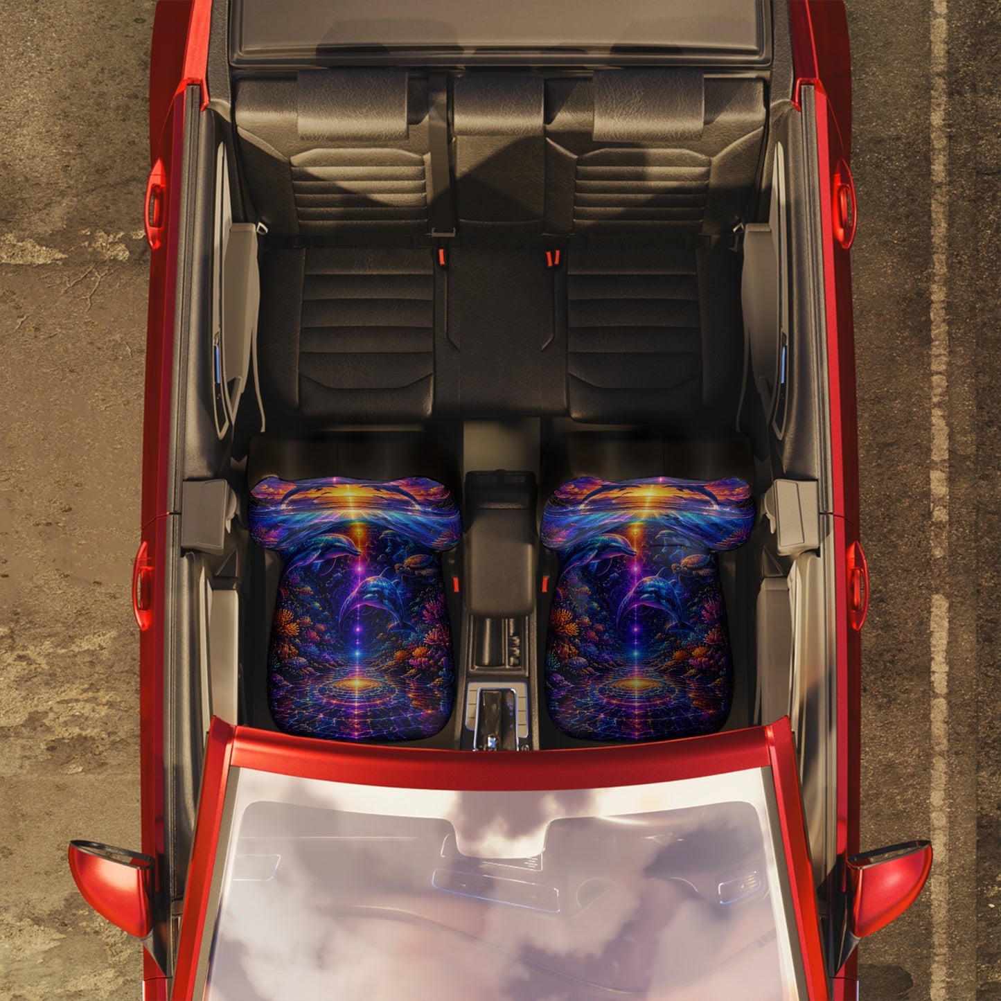 Celestial Dolphin Dream Seat Covers – Psychedelic Summer Edition