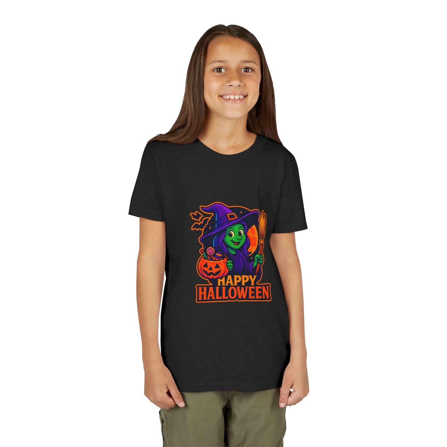 🧙♀️Happy Halloween, Little Witch! Youth Short Sleeve Tee