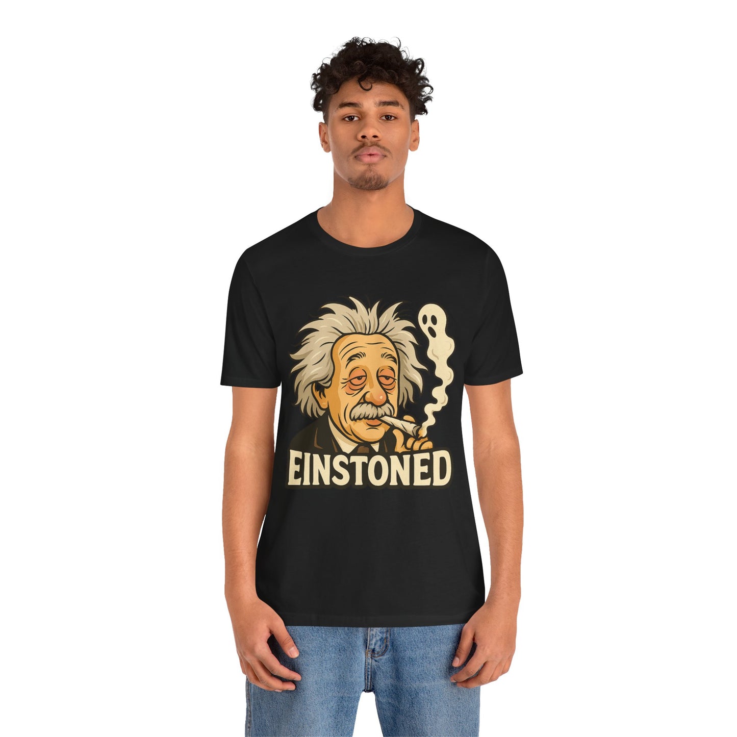 ⏰4️⃣2️⃣0️⃣🌿😂🧠 EINSTONED — Signature Face Tee (Laugh Out Loud · E-I-N-S-T-O-N-E-D Series) Unisex Jersey Short Sleeve Tee