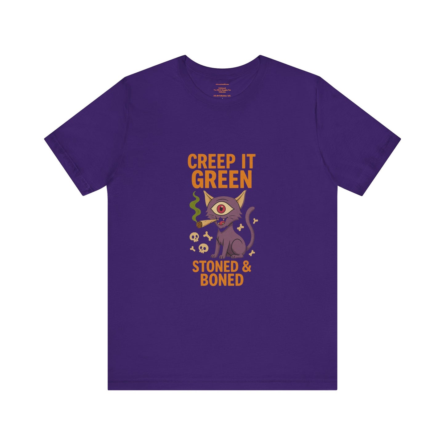 🐾🌿Creep It Green: Stoned & Boned Kitty Unisex Jersey Short Sleeve Tee