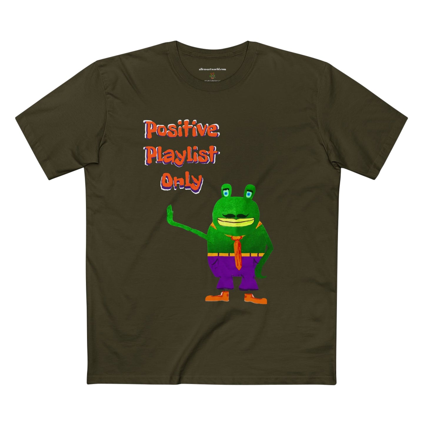 Positive Playlist only 420 frinzz Croak-y McAttitude Adult Staple Tee