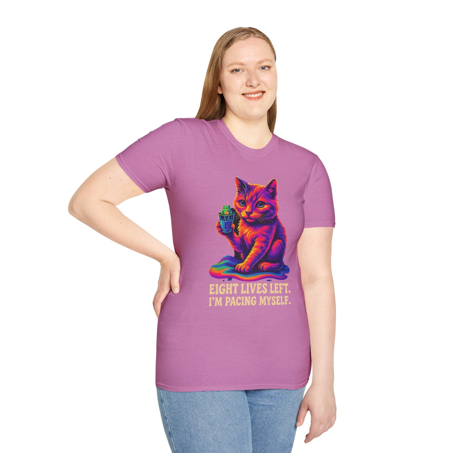 Beam up the good vibes Sippin’ with My Spirit Animal – Featuring LilGuy the Cat Unisex Softstyle