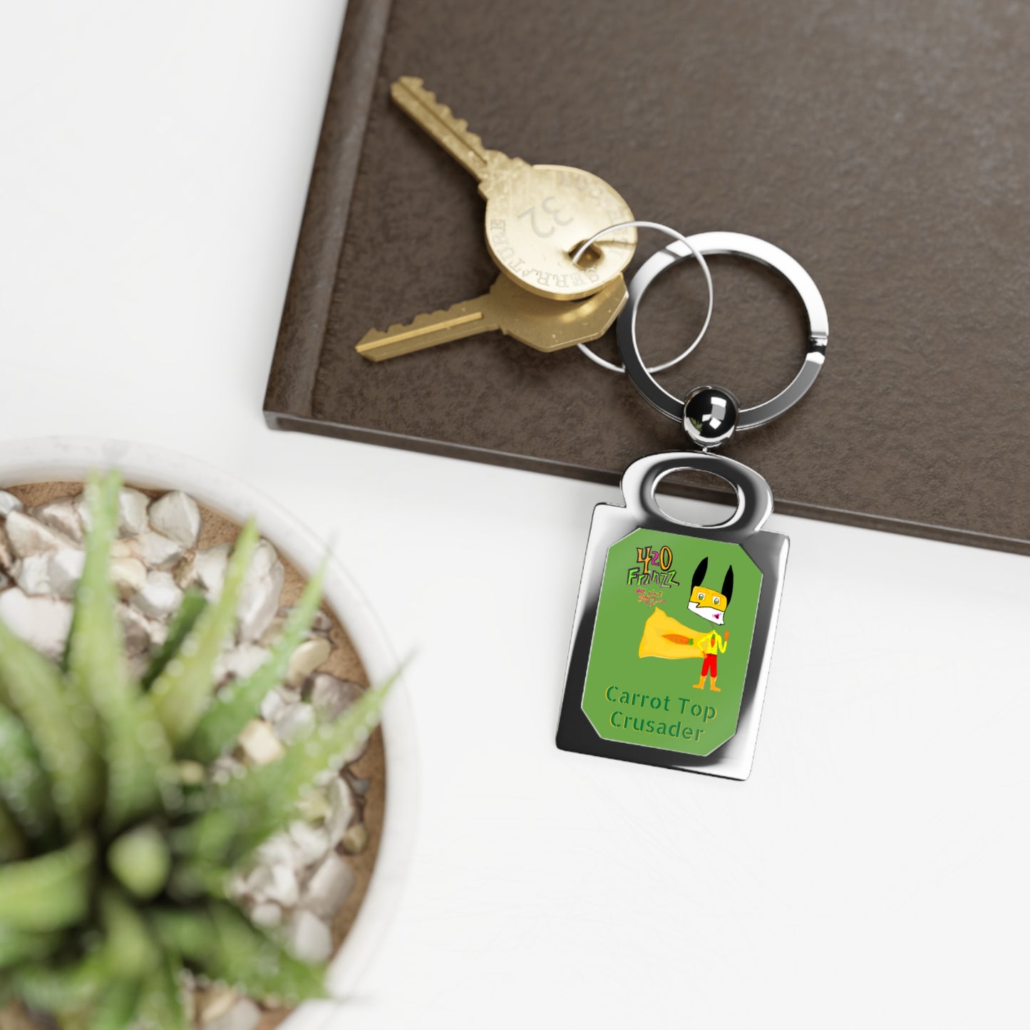 420 frinzz Carrot Top Crusader Rectangle Photo Keyring