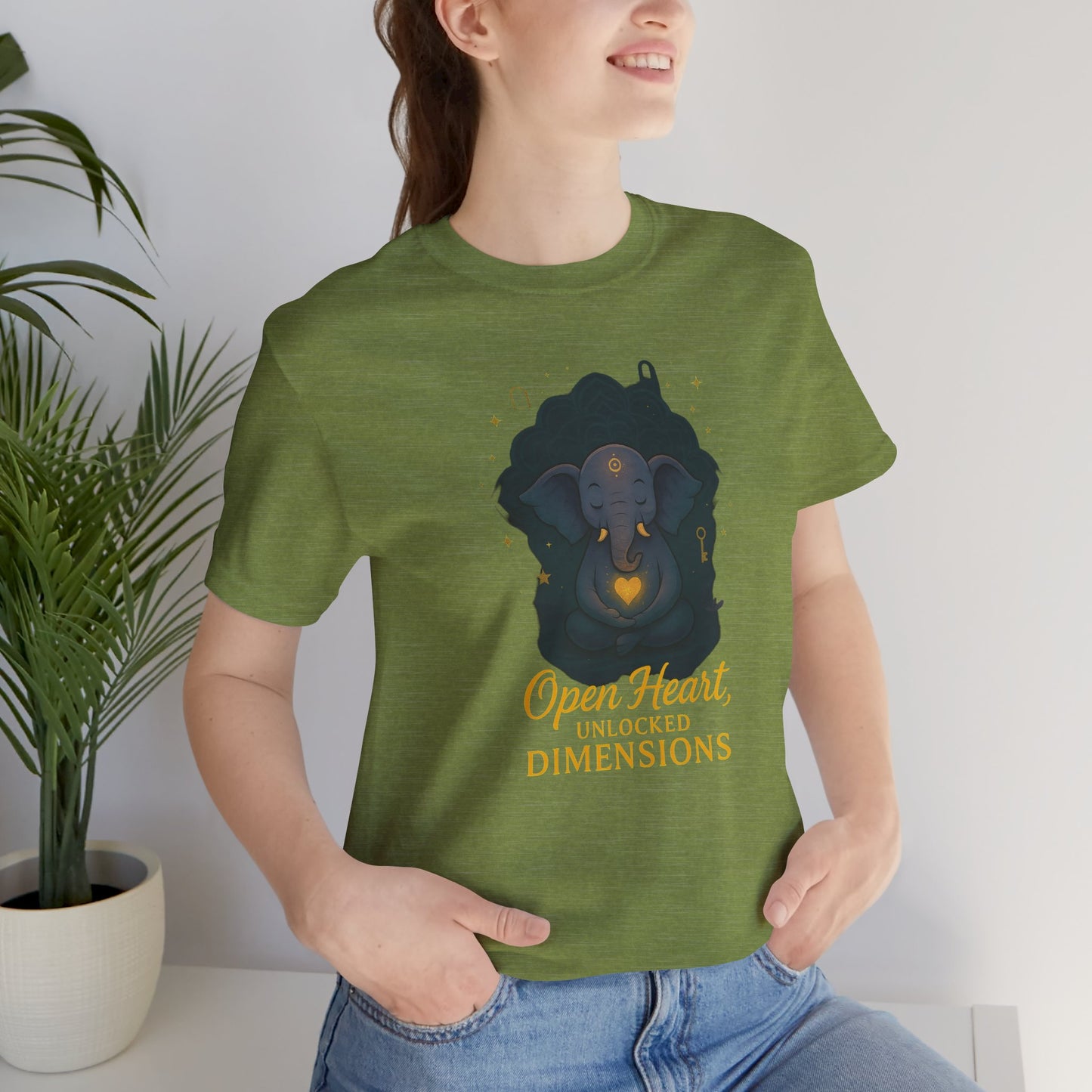 Open Heart, Unlocked Dimensions — The Elephant Sage Unisex Jersey Short Sleeve Tee