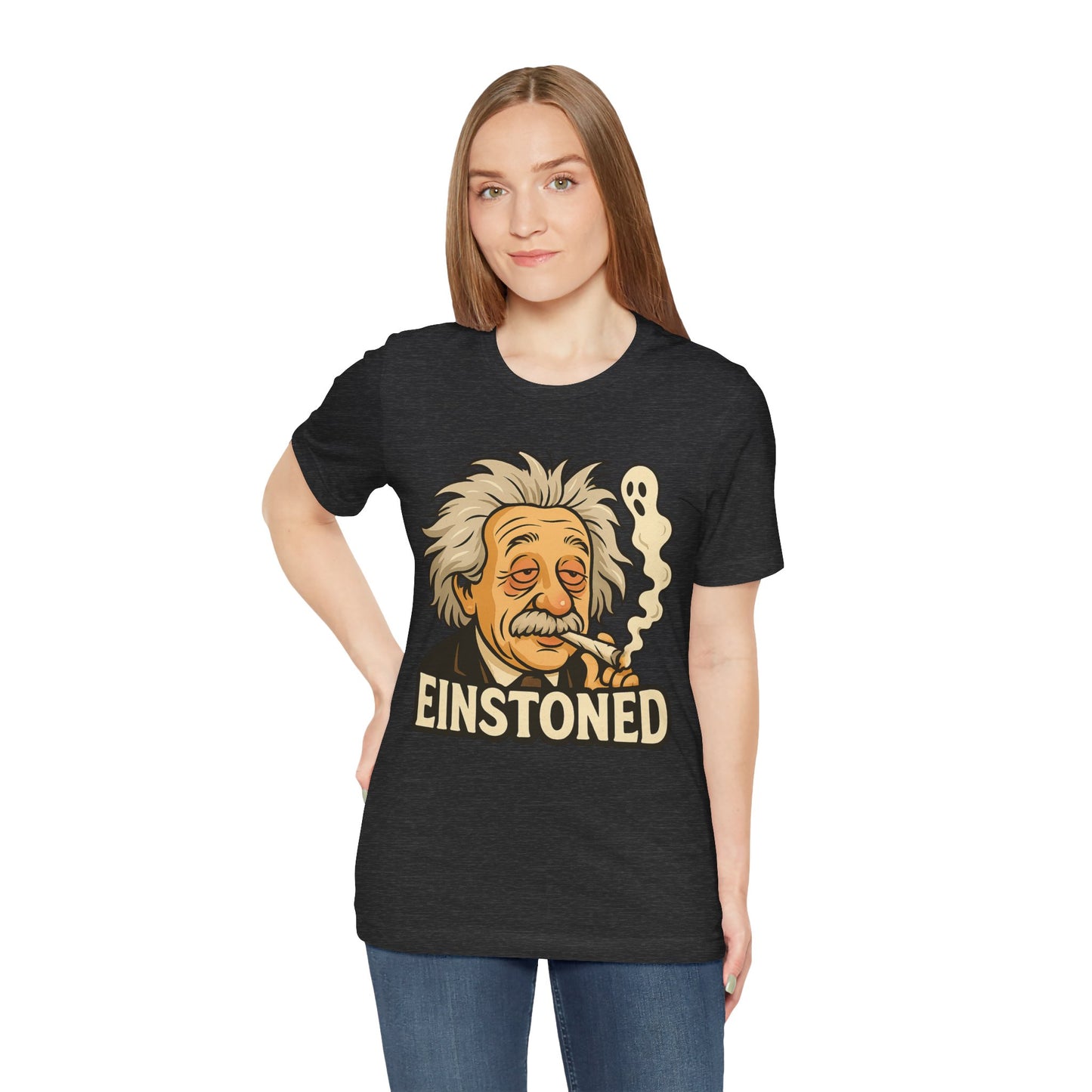 ⏰4️⃣2️⃣0️⃣🌿😂🧠 EINSTONED — Signature Face Tee (Laugh Out Loud · E-I-N-S-T-O-N-E-D Series) Unisex Jersey Short Sleeve Tee