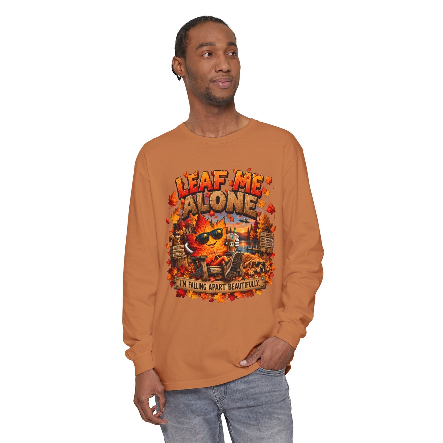 π LEAF ME ALONE β Funny Fall Graphic Unisex Long Sleeve T-Shirt