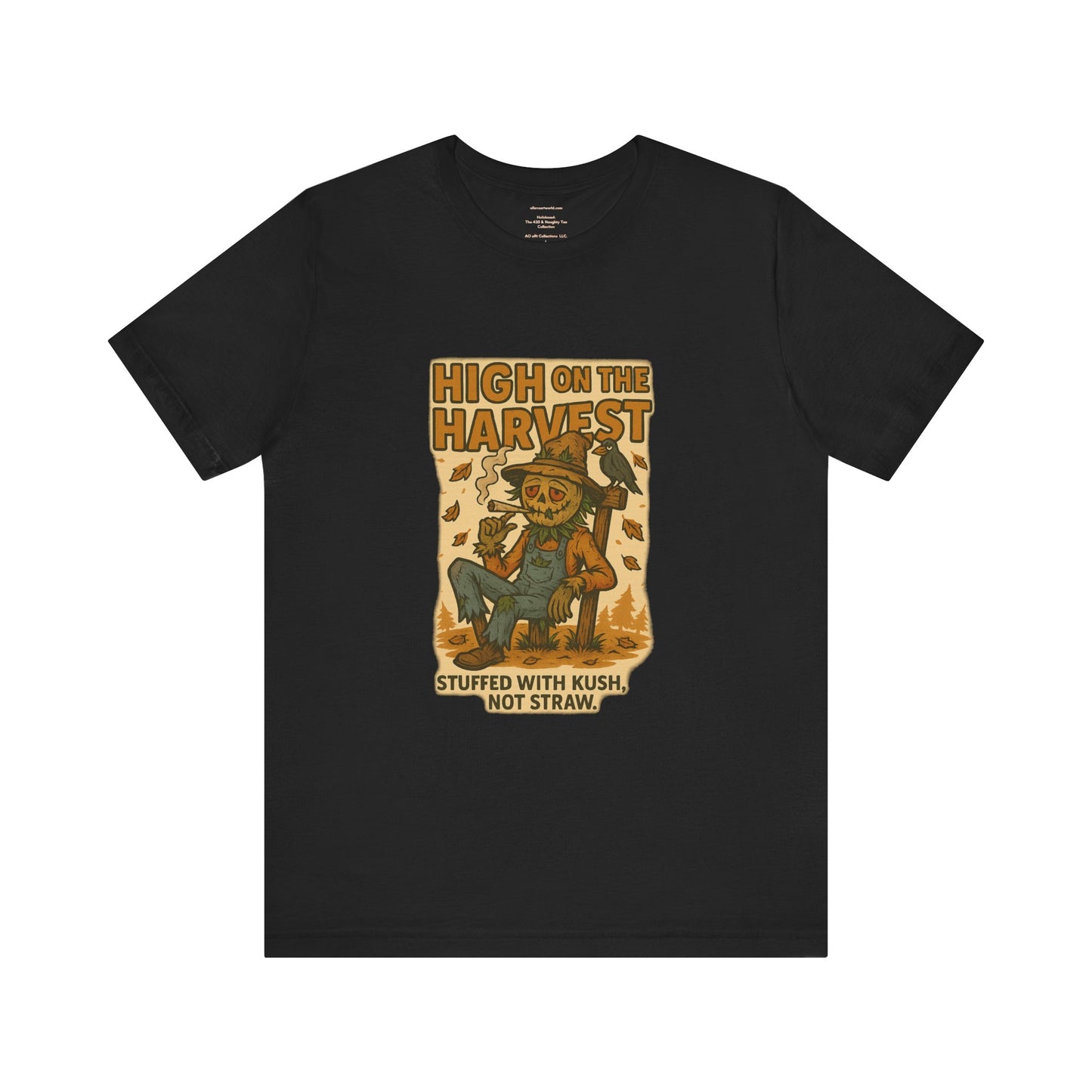 π½ High on the Harvest β Stuffed with Kush, Not Straw Unisex Jersey Short Sleeve Tee