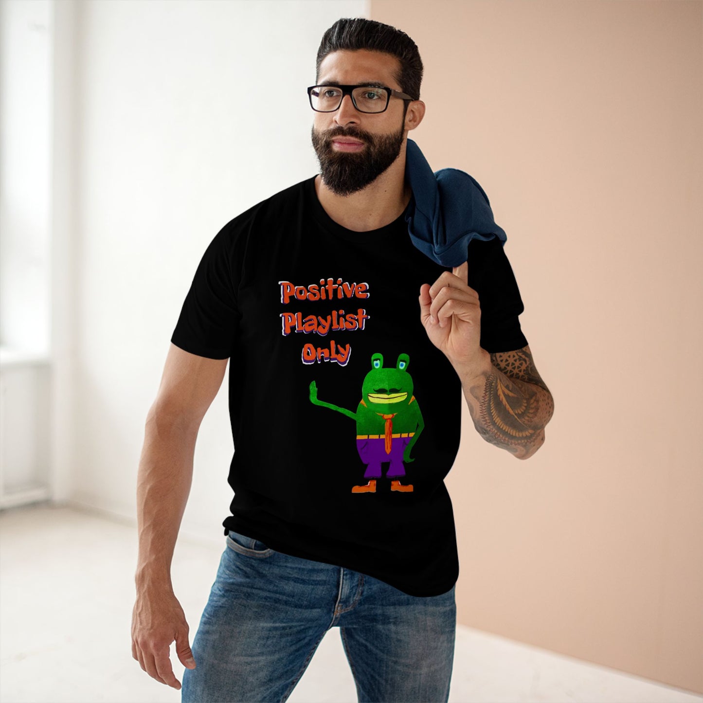 Positive Playlist only 420 frinzz Croak-y McAttitude Adult Staple Tee