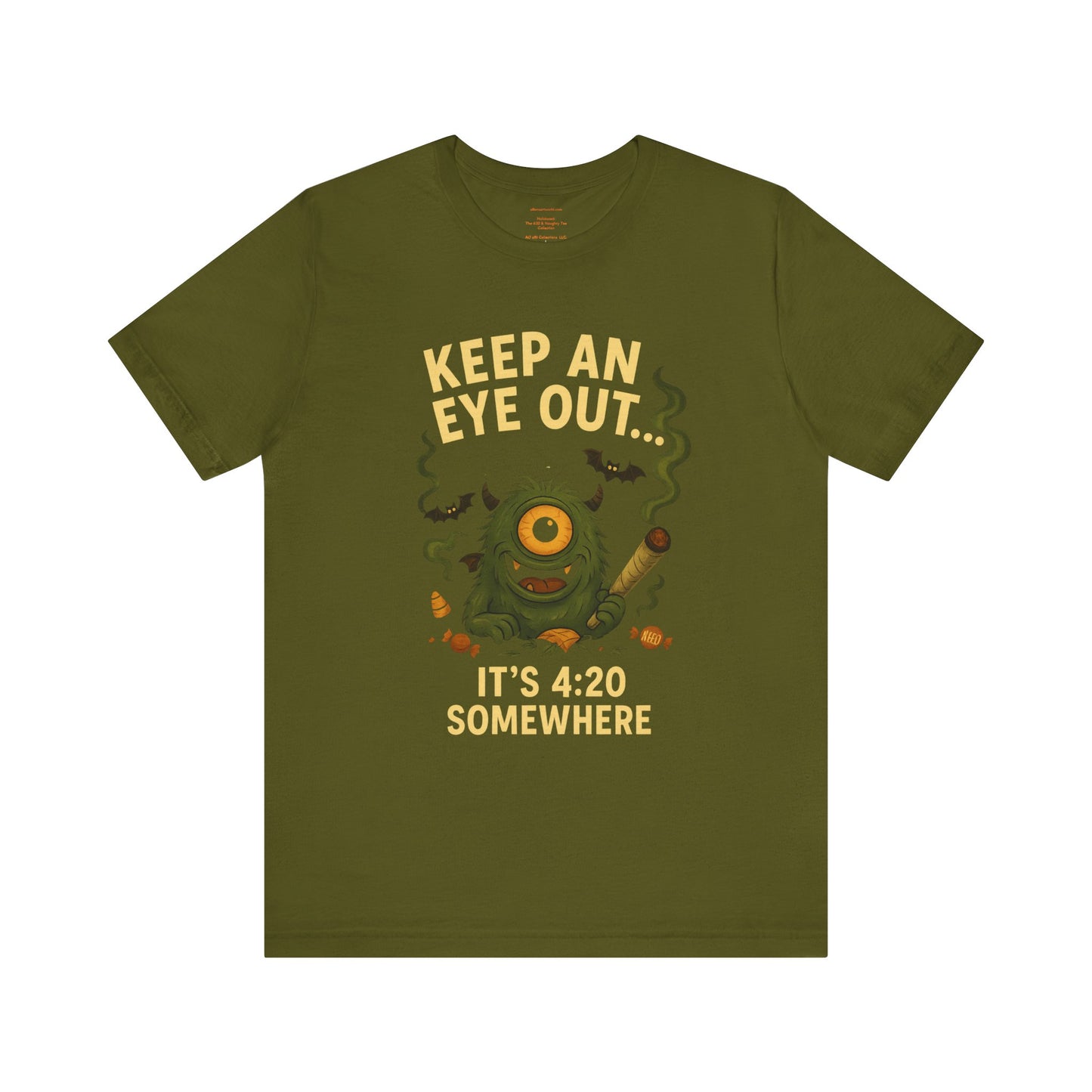 🕯️Keep an Eye Out — It’s 4:20 Somewhere (Ember Bud | Holidazed) Unisex Jersey Short Sleeve Tee