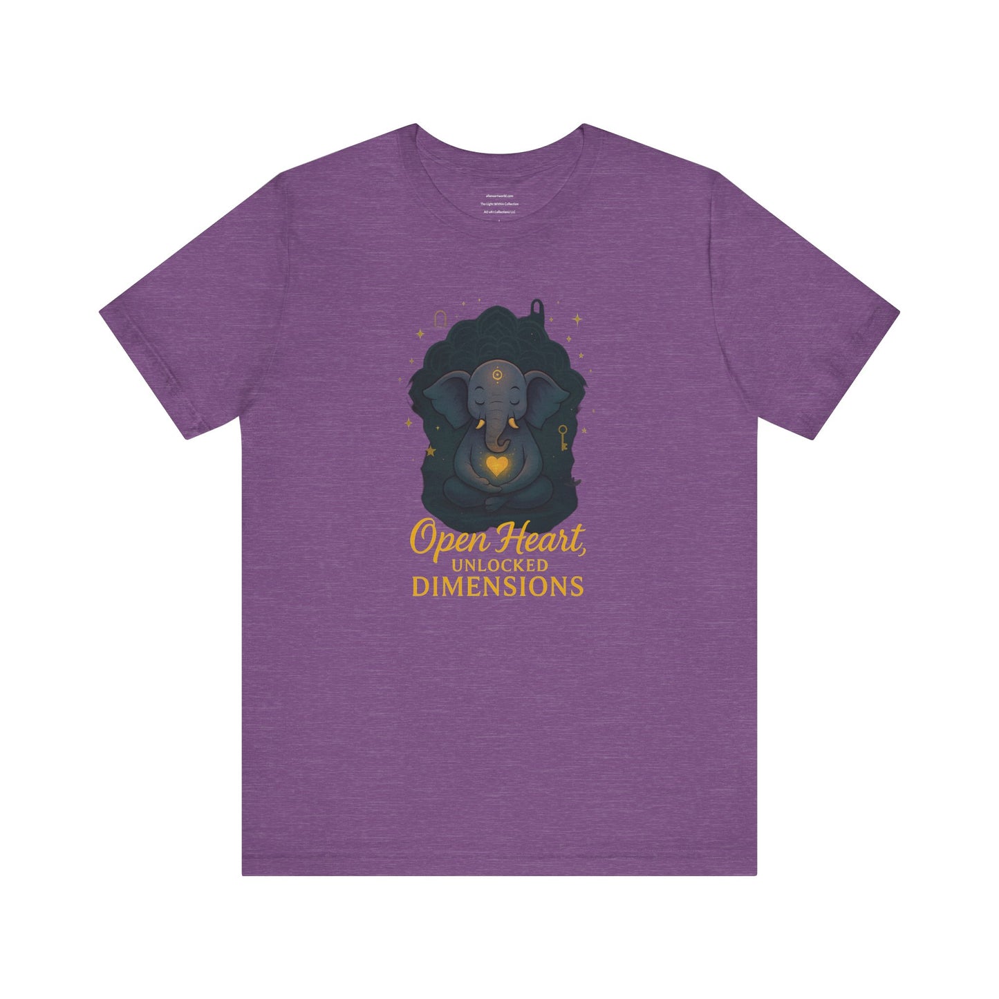 Open Heart, Unlocked Dimensions — The Elephant Sage Unisex Jersey Short Sleeve Tee
