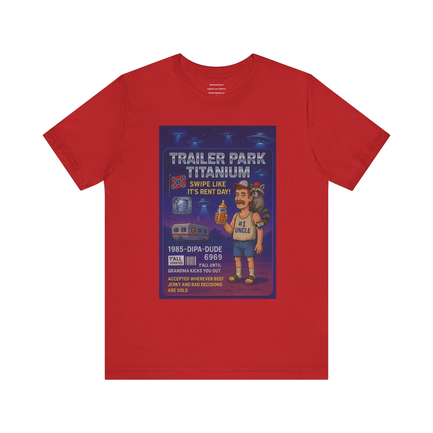 Trailer Park Titanium: Swipe Like It’s Rent Day! Unisex Jersey Short Sleeve Tee