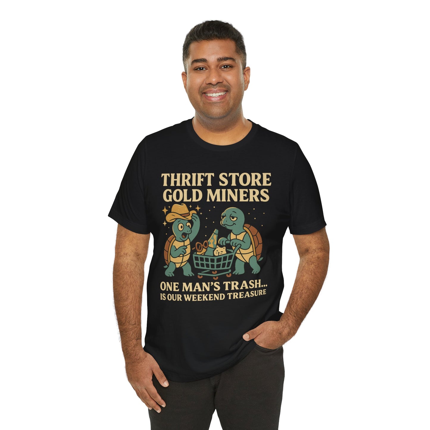 π Thrift Store Gold Miners β Weekend Warriors: Second Hand Legends Unisex Jersey Short Sleeve Tee