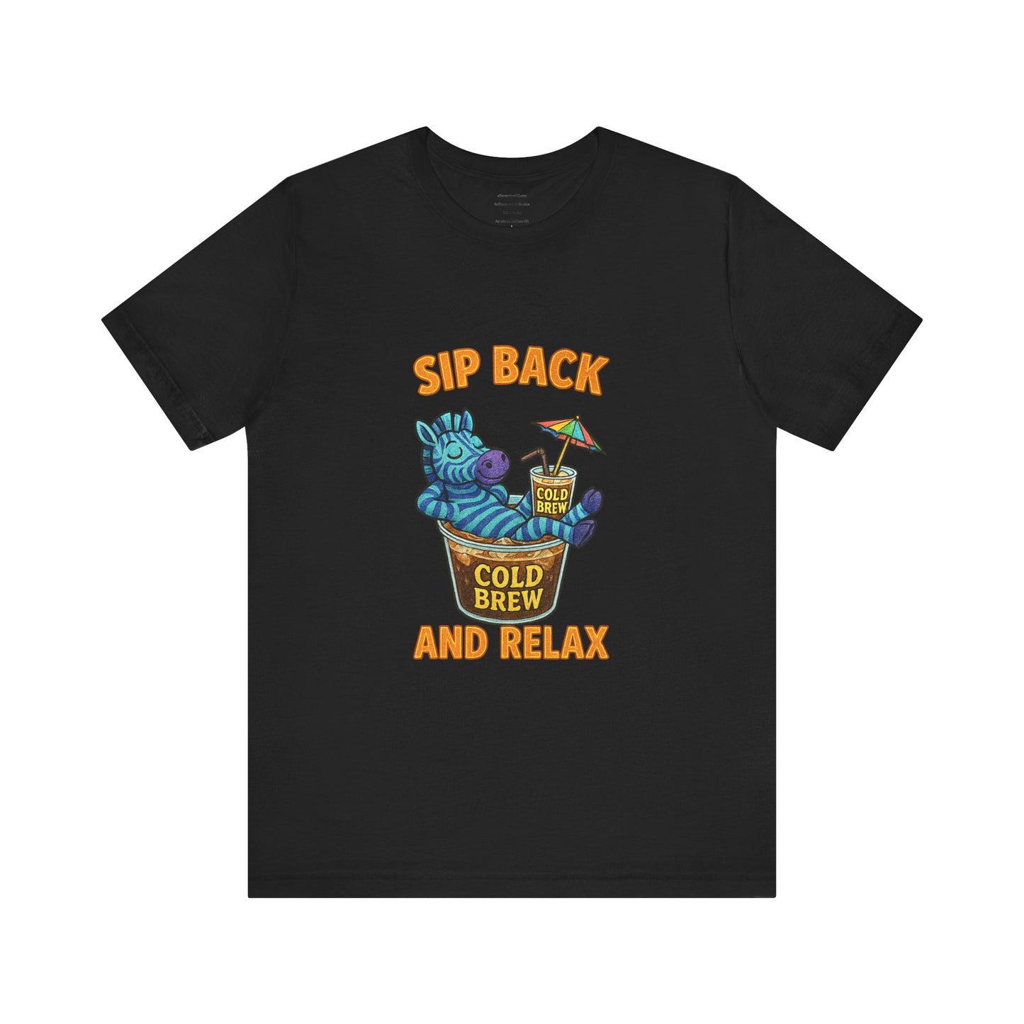Sip Back & Relax – Cold Brew Zebra Edition Unisex Jersey Short Sleeve Tee