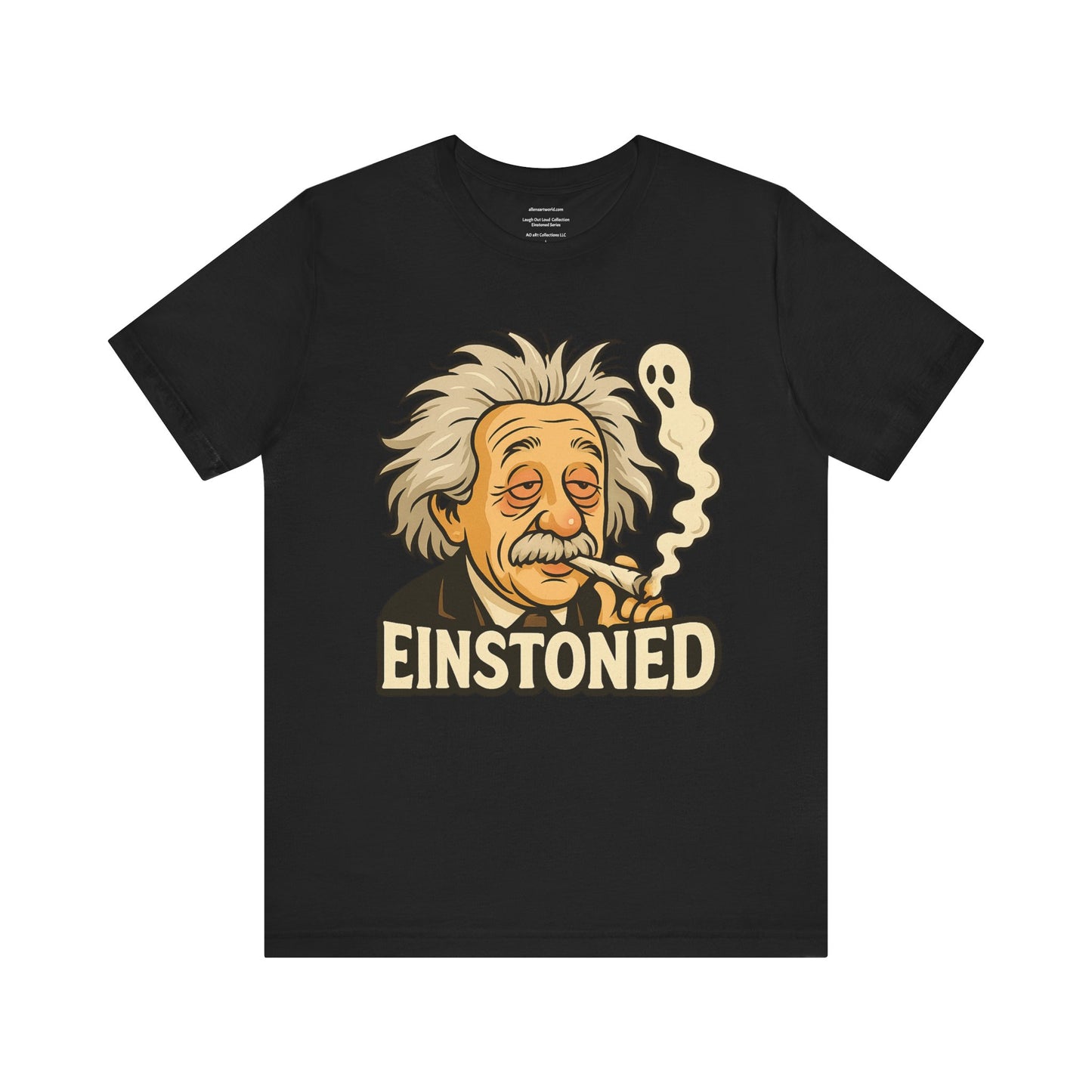 ⏰4️⃣2️⃣0️⃣🌿😂🧠 EINSTONED — Signature Face Tee (Laugh Out Loud · E-I-N-S-T-O-N-E-D Series) Unisex Jersey Short Sleeve Tee