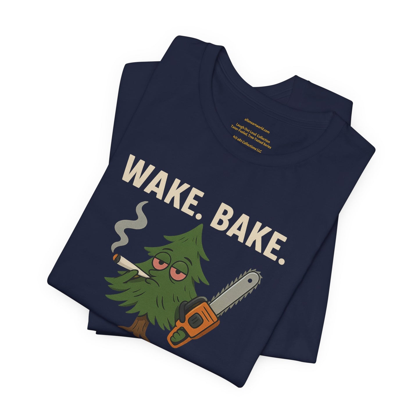 π²π₯πͺ Wake. Bake. Wield. Blade. Tater-Fueled, Tree-Tested design 4 Unisex Jersey Short Sleeve Tee