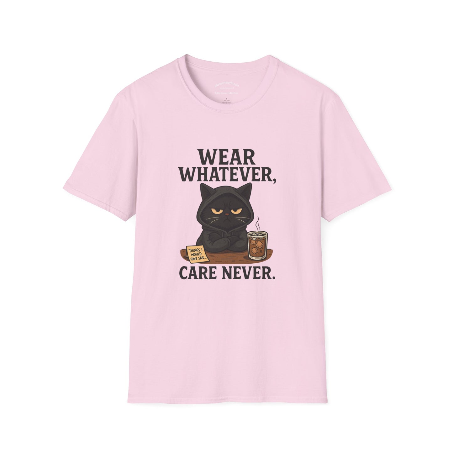 Wear Whatever, Care Never – Lovely’s Mood Unisex Softstyle T-Shirt