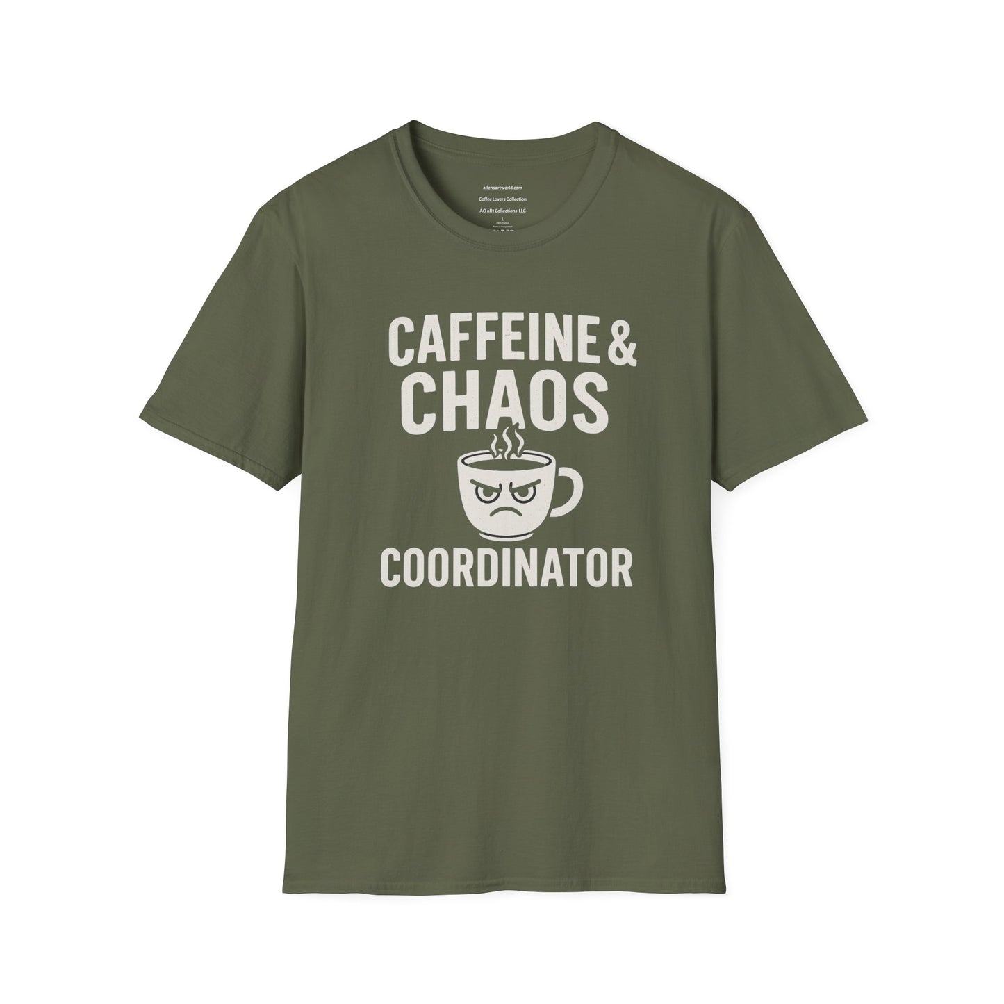 Caffeine & Chaos Coordinator Unisex Softstyle T-Shirt