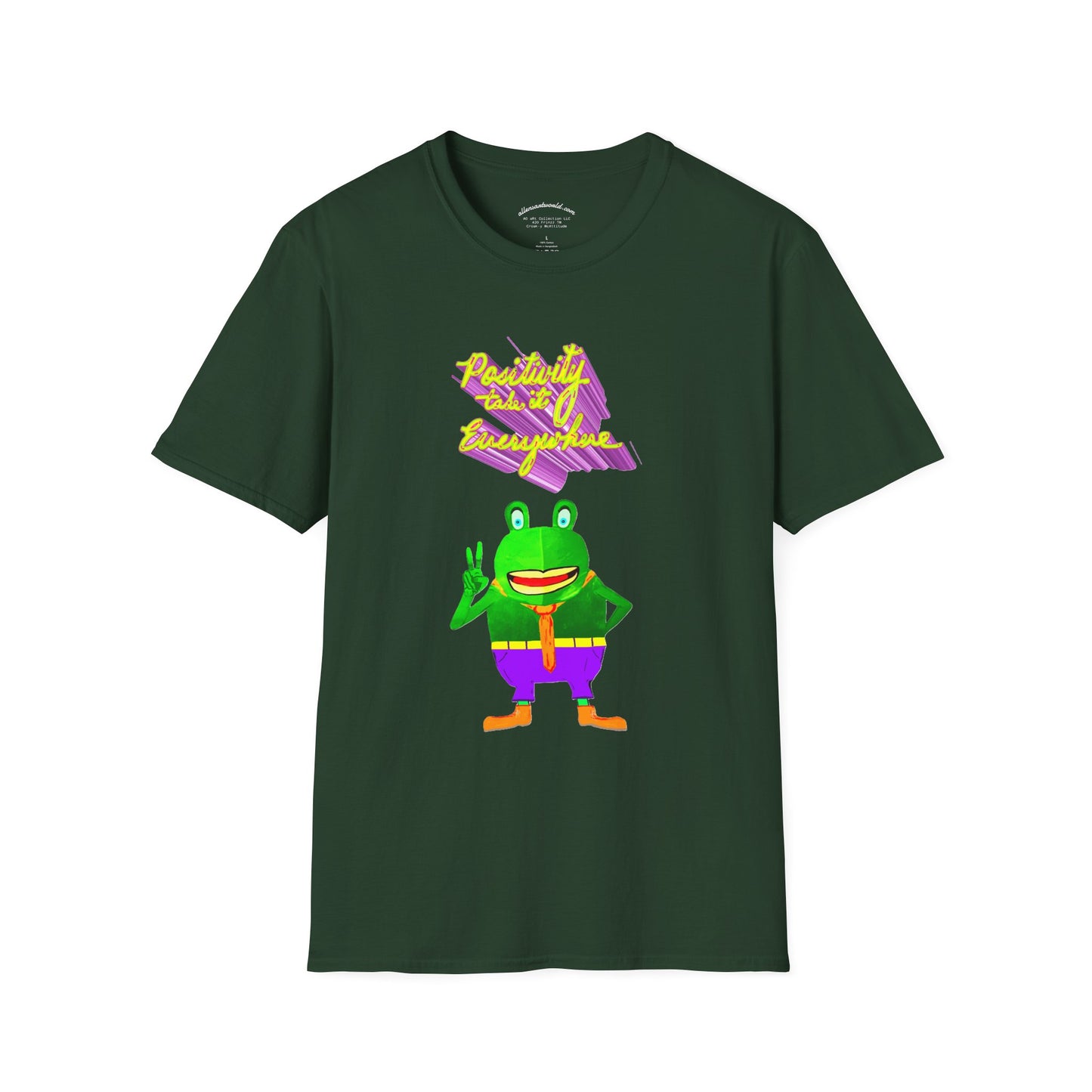 Croak-y McAttitude Take Positivity Everywhere Unisex Softstyle T-Shirt