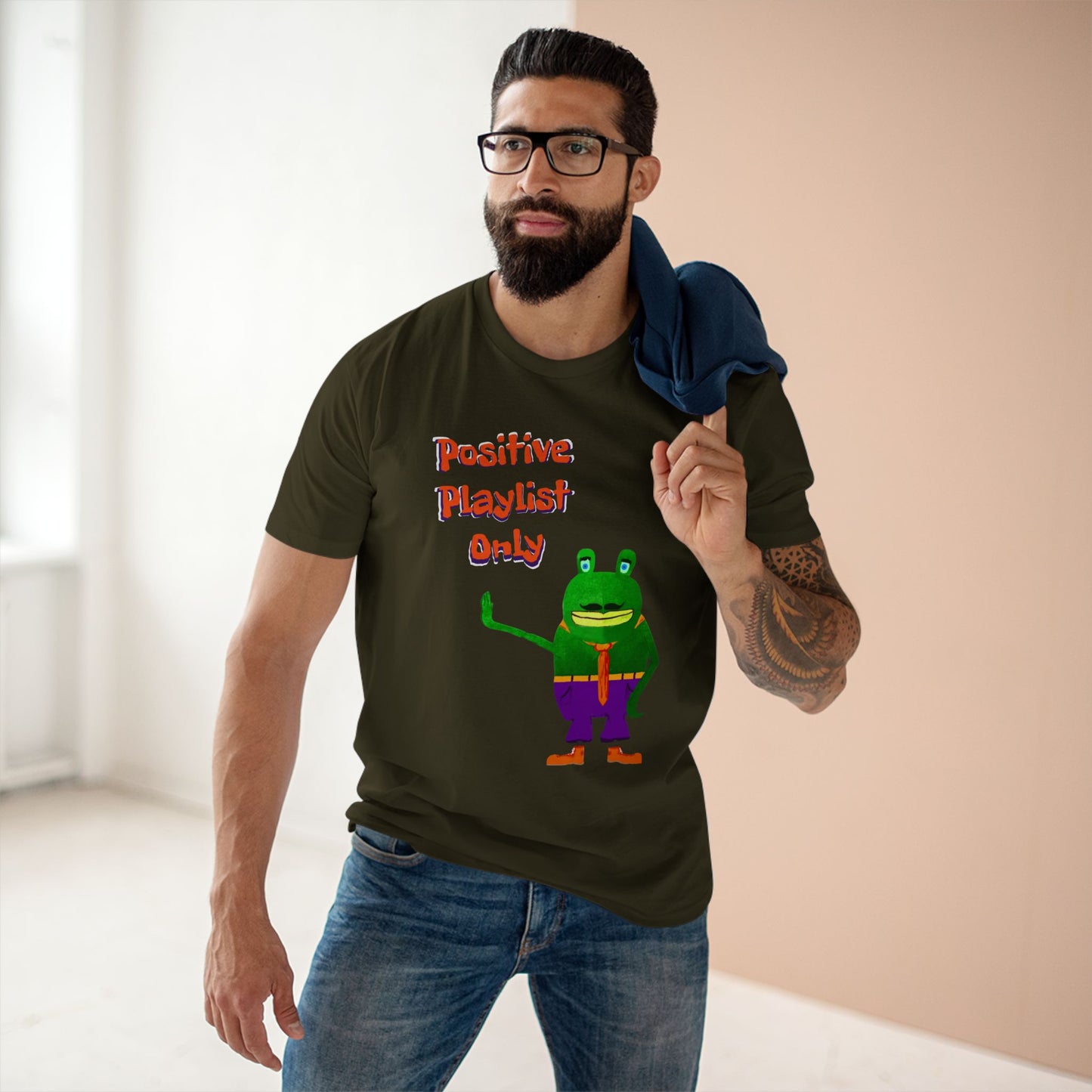 Positive Playlist only 420 frinzz Croak-y McAttitude Adult Staple Tee