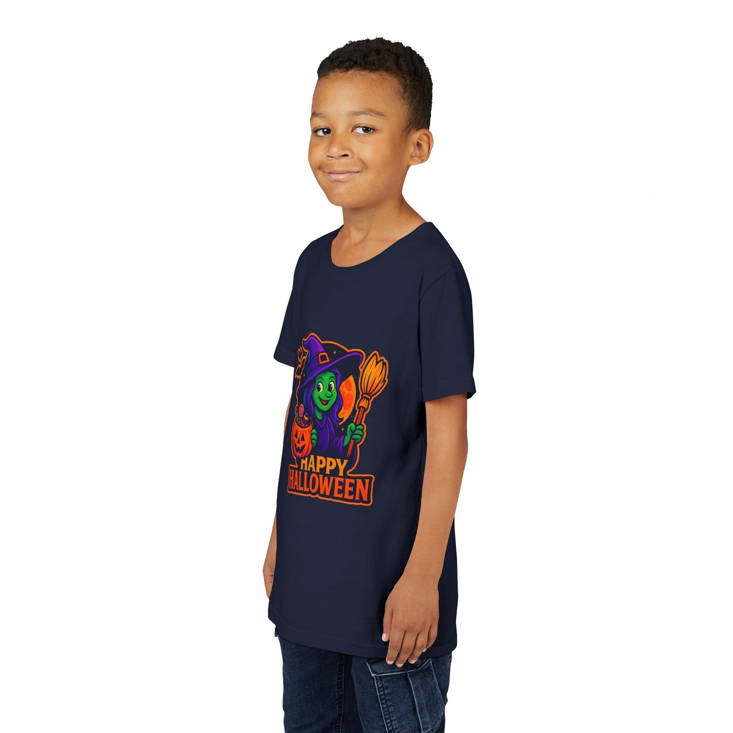 🧙♀️Happy Halloween, Little Witch! Youth Short Sleeve Tee
