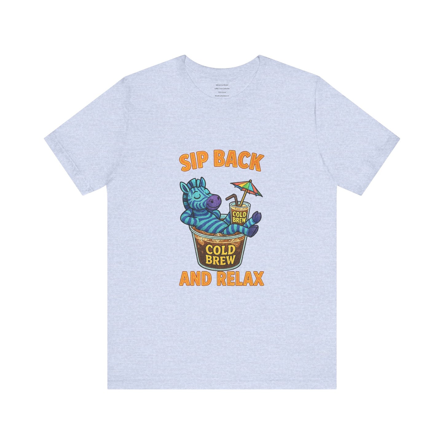 Sip Back & Relax – Cold Brew Zebra Edition Unisex Jersey Short Sleeve Tee