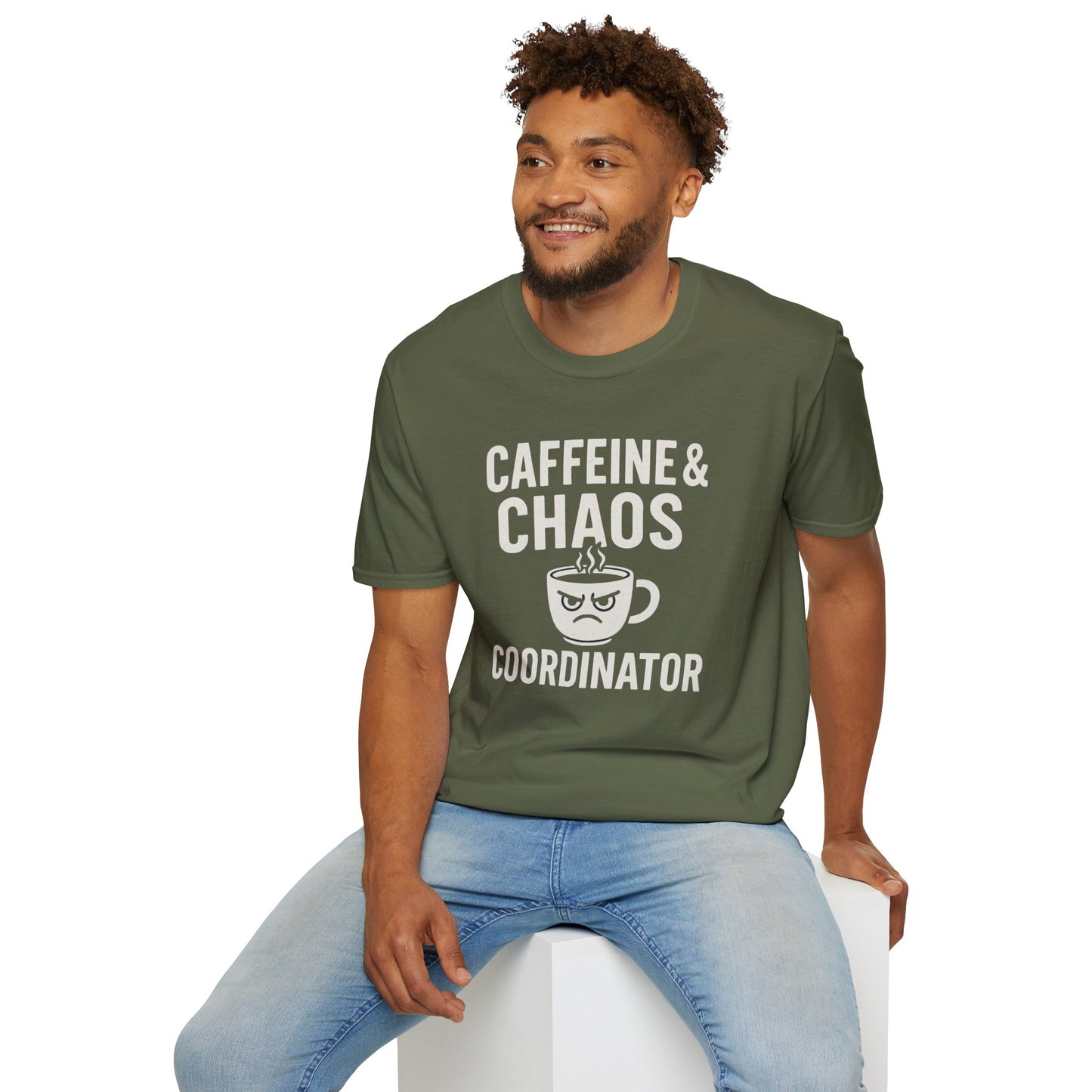 Caffeine & Chaos Coordinator Unisex Softstyle T-Shirt