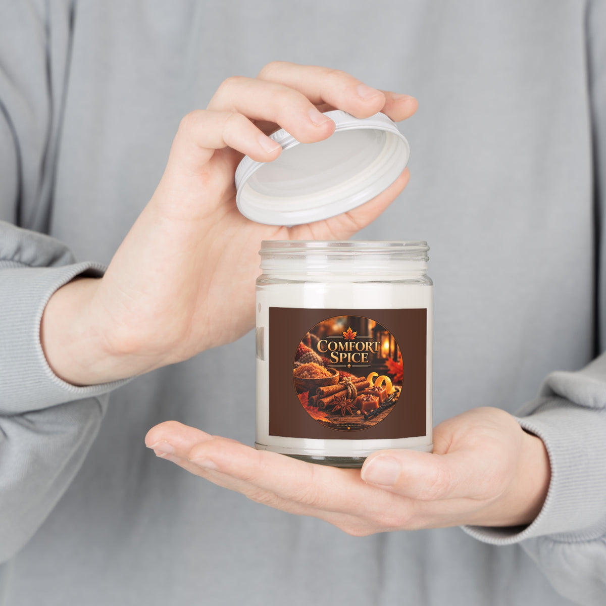 🕯️ COMFORT SPICE – The Light Within Home Collection Scented Soy Candles with White Lid, 9oz