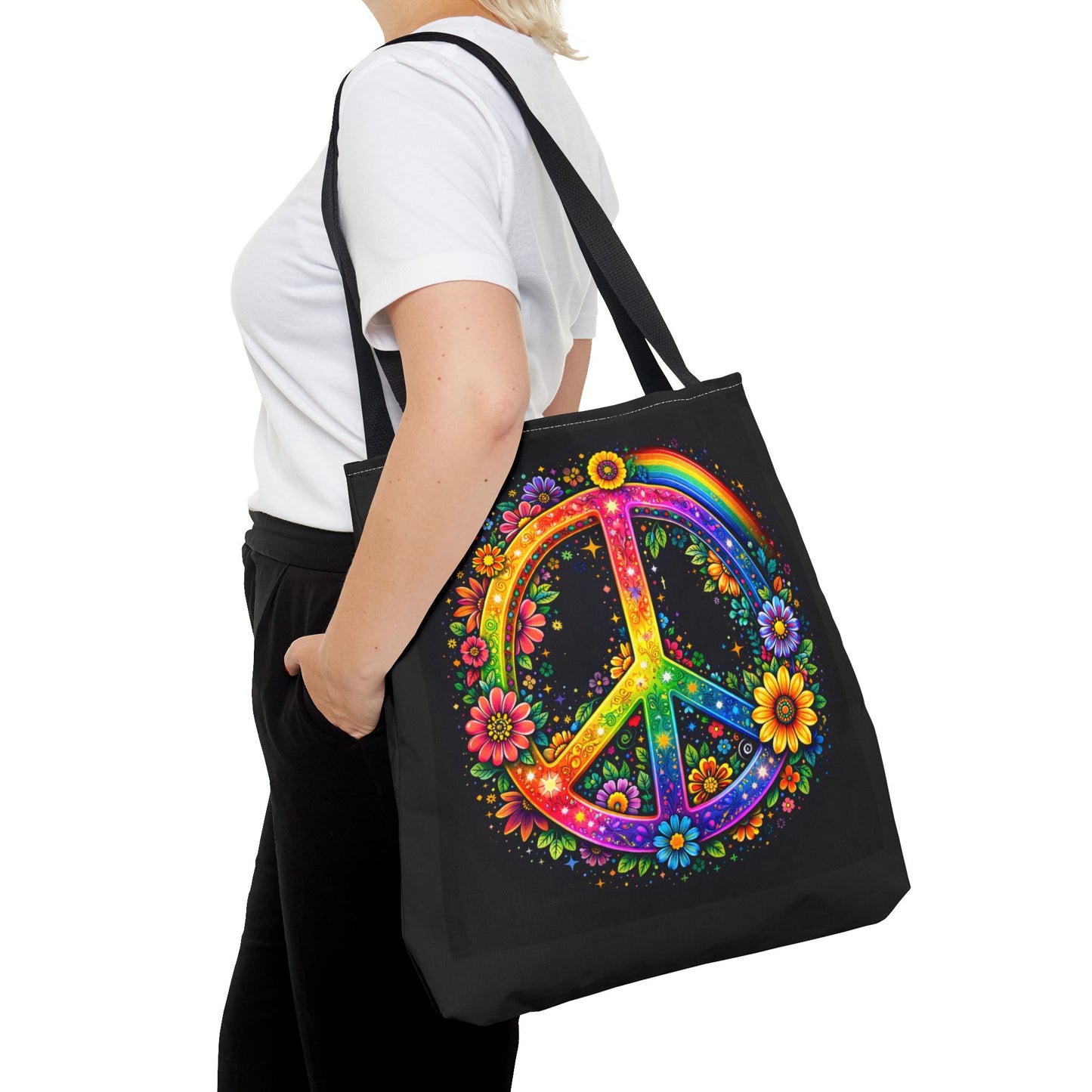Peace in Full Color โ Radiant Harmony Tote Bag (AOP)