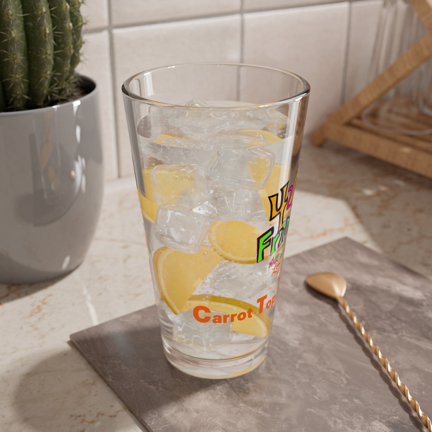420 frinzz Carrot Top Crusader Drinking & Mixing Glasses