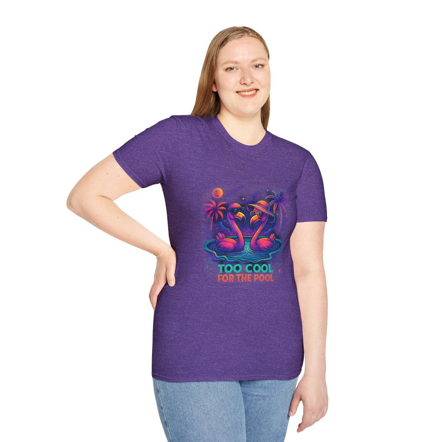 Too Cool for the Pool (Flamingo Vibes Edition) Unisex Softstyle T-Shirt