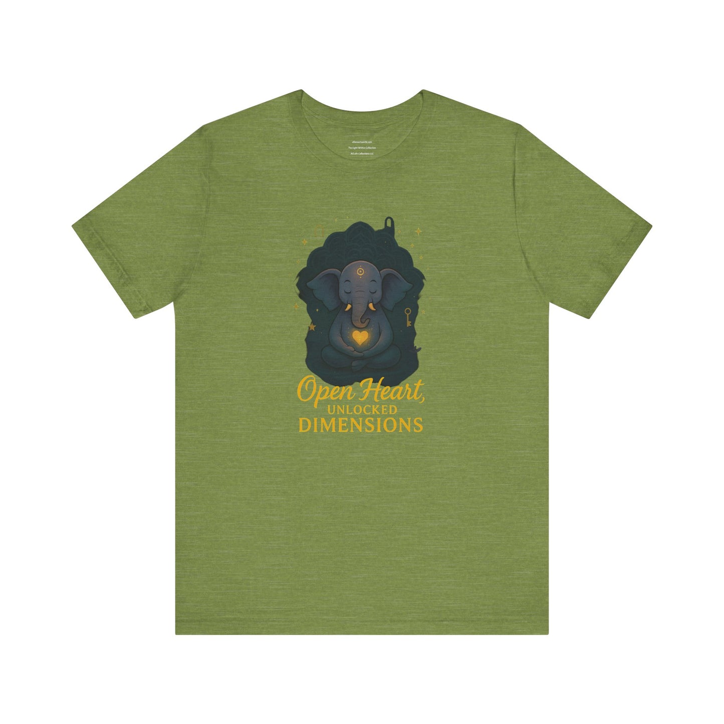Open Heart, Unlocked Dimensions — The Elephant Sage Unisex Jersey Short Sleeve Tee