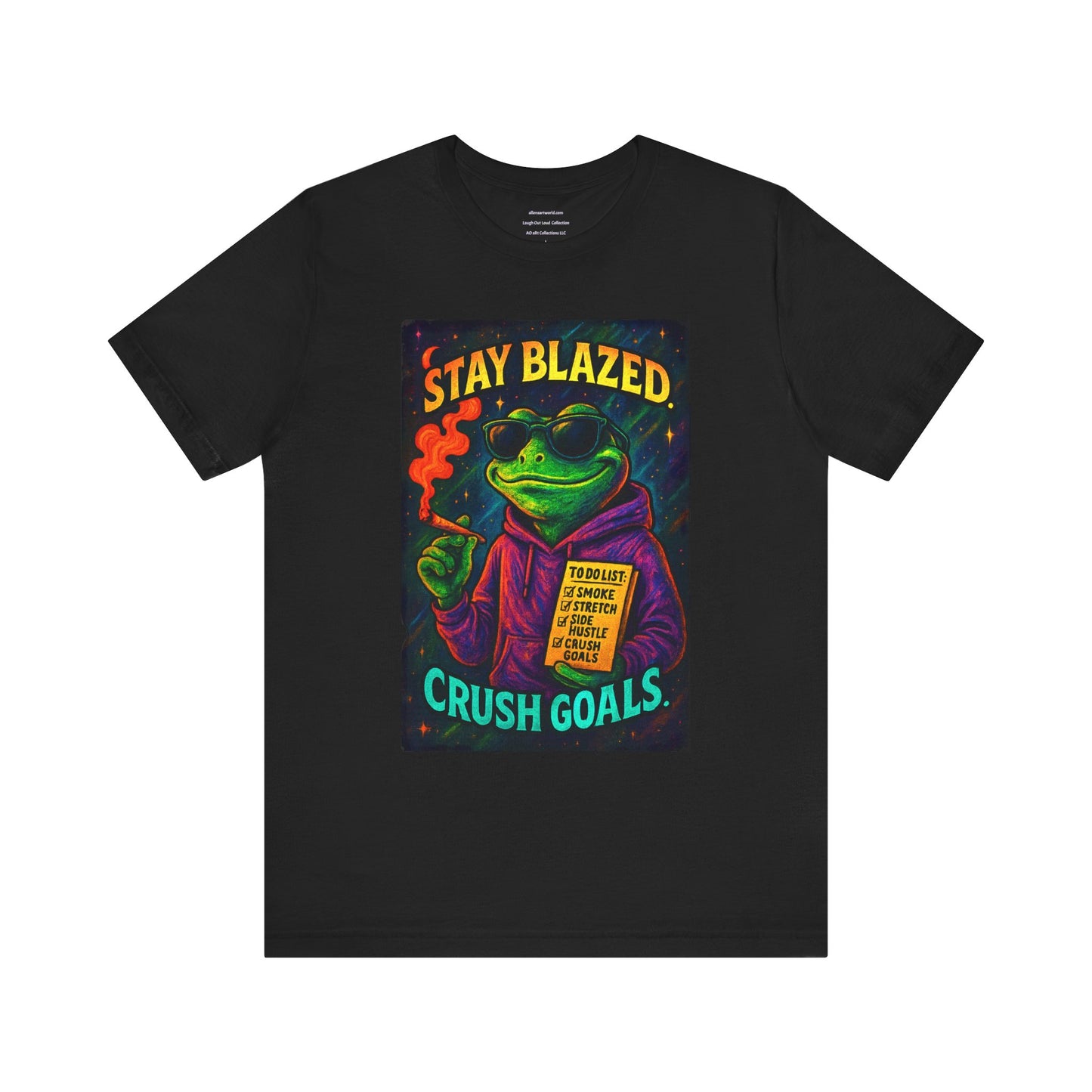 ⏰4️⃣2️⃣0️⃣🌿😂 Stay Blazed. Crush Goals. Design 2 Unisex Jersey Short Sleeve Tee