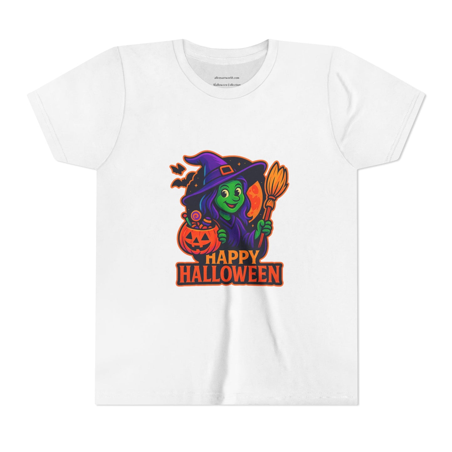 🧙♀️Happy Halloween, Little Witch! Youth Short Sleeve Tee