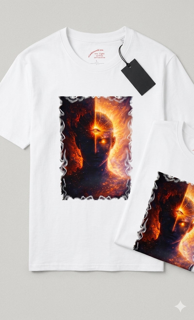 The Light Within: Duality Awakens – Cosmic Third Eye Energy Design Unisex Softstyle T-Shirt