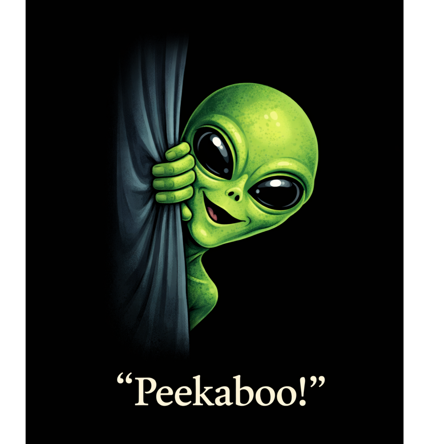 Peekaboo! – Curious Alien Surprise Tee Unisex Softstyle T-Shirt
