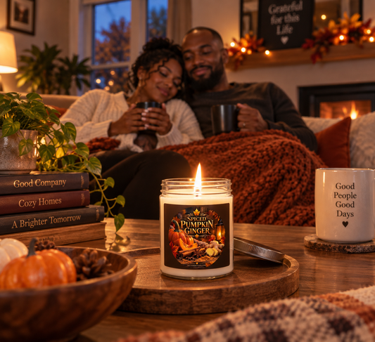 🍂 SPICED PUMPKIN GINGER – The Light Within Home Collection Scented Soy Candles with White Lid, 9oz