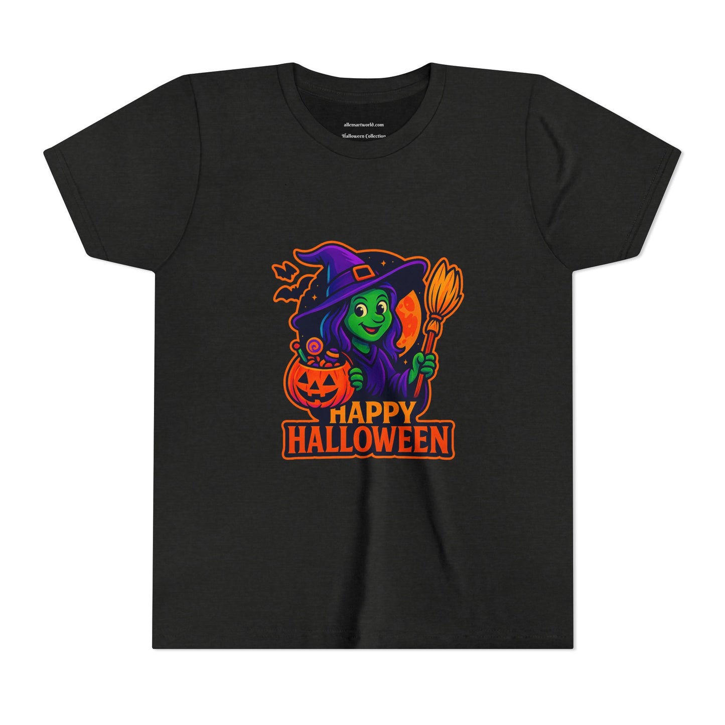 🧙♀️Happy Halloween, Little Witch! Youth Short Sleeve Tee