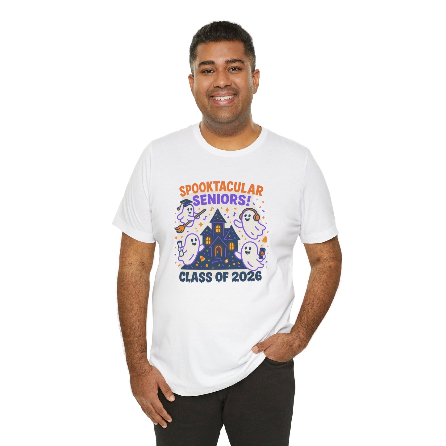 Seniors October Spooktacular Seniors! – design 2 Class of 2026 Unisex Jersey Short Sleeve Tee