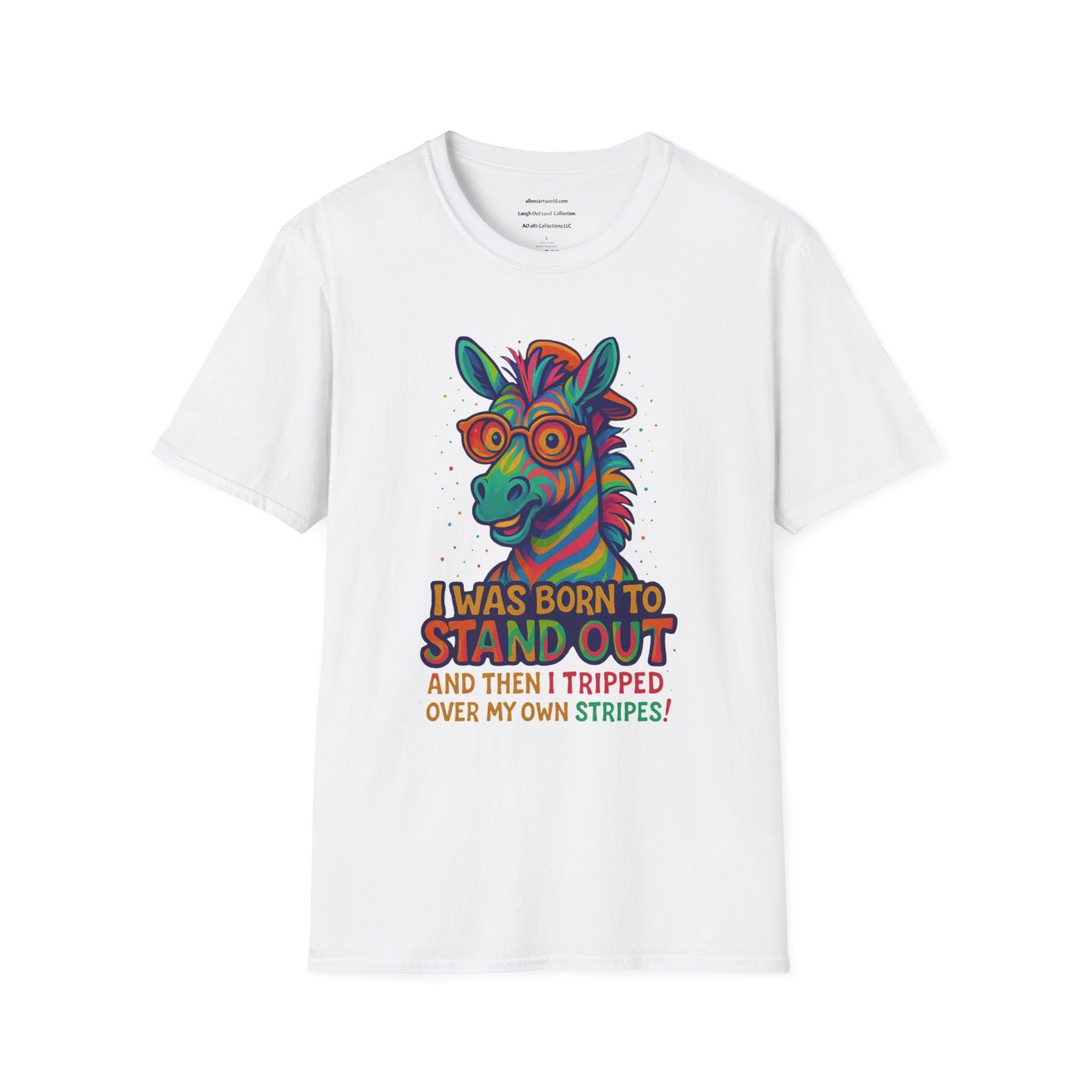 Zebra Logic: Black, White & a Bit Twisted Unisex Softstyle T-Shirt