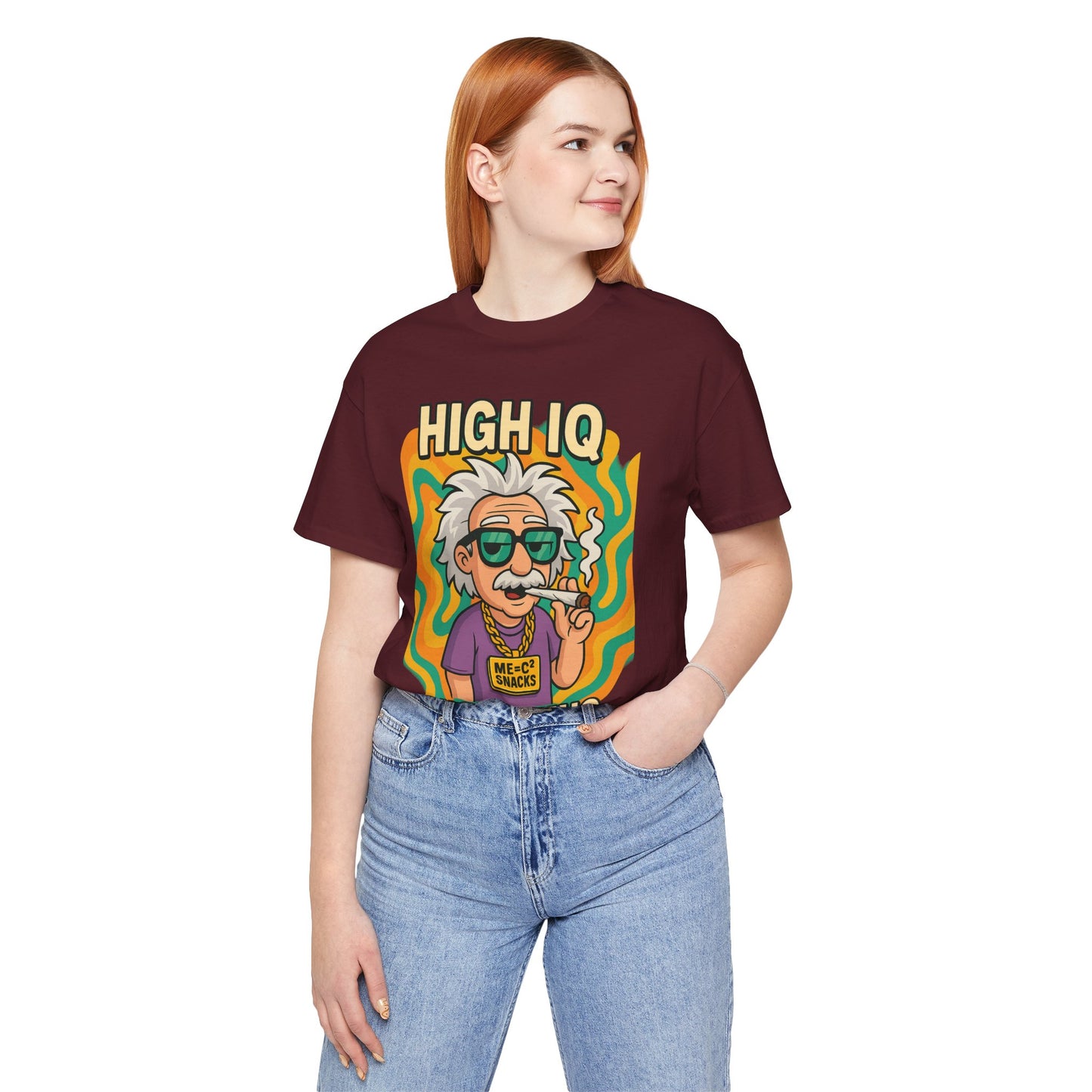 Einstoned Theory — High IQ, Higher THC Unisex Jersey Short Sleeve Tee